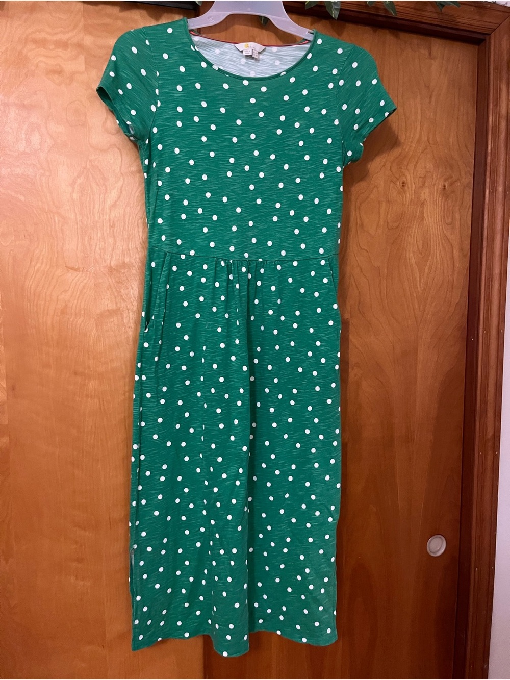 Boden Nicola Dress Green spot size 8R